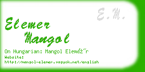 elemer mangol business card